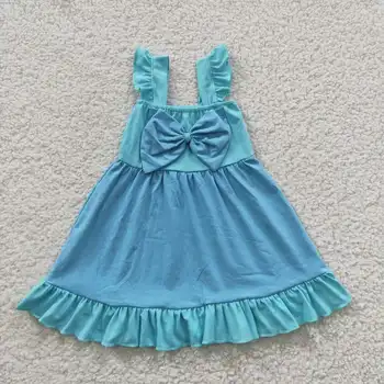 Летняя юбка Blue Girl с бантом и юбкой на подтяжках 2023 года, Новый бутик одежды RTS для девочек
