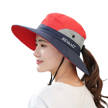 Солнцезащитная шляпа с широкими полями, женская летняя кепка с защитой от ультрафиолета для пляжных путешествий, пеших прогулок, кемпинга, садоводства