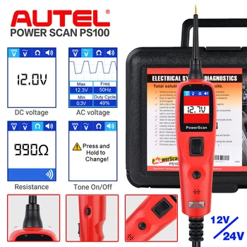 Autel PowerScan PS100, комплект датчиков цепи питания, автомобильный тестер цепи с функциями автоматического тестирования электрической системы
