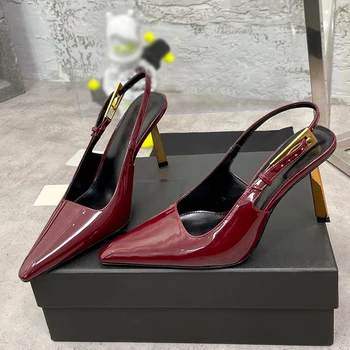 Дизайнерские женские туфли на высоком каблуке 2023, летние модные туфли-лодочки с острым каблуком, повседневные свадебные женские босоножки Zapatos Mujer