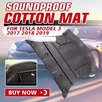 Звуконепроницаемый Хлопковый коврик на задний багажник автомобиля, Звукоизоляционная Защитная наклейка для Tesla Model 3 2017 2018 2019