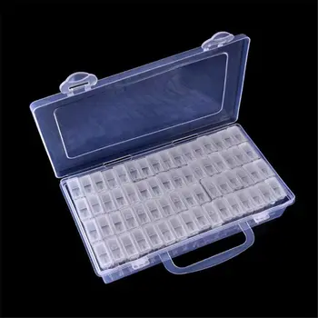 Коробка для хранения пластиковых контейнеров с 64 сетками Аксессуары для алмазной живописи с бутылками Держатель коробки для рисования Ювелирные Изделия Прямоугольная коробка Чехол