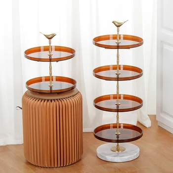 Скандинавская минималистичная ваза для фруктов роскошная латунная гостиная спальня home ins акриловая полка Bauhaus storage