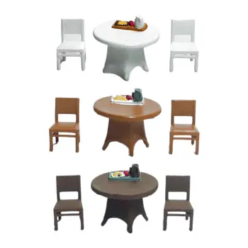 Комплект из 3 предметов 1/64 рабочего стула, пляжные пейзажи, миниатюрные сцены из смолы с датчиком размеров