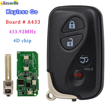 4 Кнопки Smart Proximity Remote Key СПРОСИТЕ 433 МГц 4D Чип для Lexus IS ES GS LS460 LX570 B77EA P1 98 Плата A433