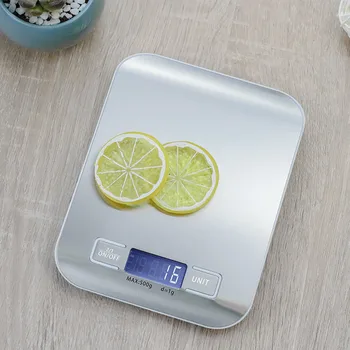 Электронные кухонные весы емкостью 5 кг / 10 кг Многофункциональные цифровые пищевые весы ЖК-дисплей для приготовления пищи с потерей веса Черная рамка