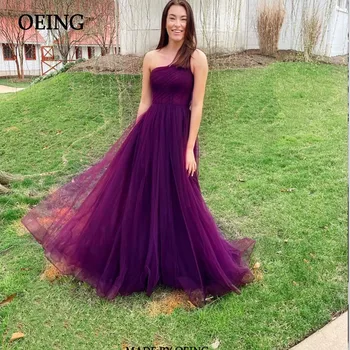Фиолетовые вечерние платья OEING без бретелек, плиссированные простые платья принцессы для выпускного вечера, бальное платье для официального случая