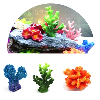 Украшения для аквариума, небольшие имитационные кораллы, украшения из подводной смолы, искусственный коралл, Декоративный Геометрический декор аквариума