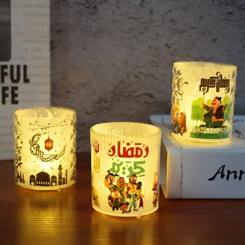 2023 Ид Мубарак Светодиодные свечи Рамадан Орнамент Лампа для украшения дома Исламская Вечеринка Ночник Декор Подарок Карима