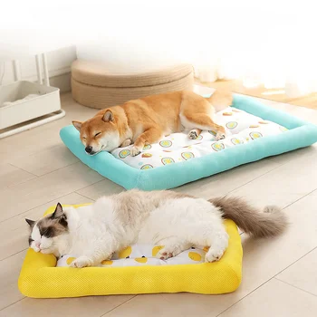Летний Охлаждающий коврик для собак, Дышащие Кошачьи кровати для собак, для маленьких Больших собак, Моющийся Ледяной коврик для питомника для домашних животных