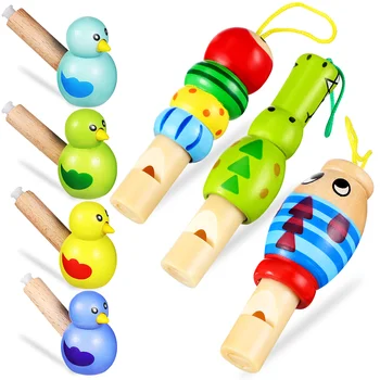 7 Шт. Свисток для животных, деревянная детская игрушка, Деревянные Свистки, Птицы, детские игрушки с громким звуком из ПВХ, детские игрушки на шнурке