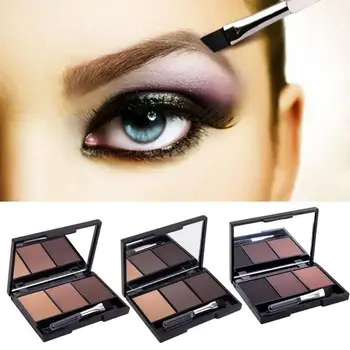 3-цветная палитра пудры для бровей Косметический бренд Eye Brow Enhancer Профессиональные Водостойкие тени для макияжа с кисточкой Зеркальная коробка