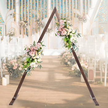 7x8 футов, Винтажный треугольный деревянный фон для свадебной арки, подставка для цветов, Фоновое украшение, дисплей