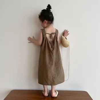 2023 Хлопчатобумажное платье для девочек, Летние Модные платья для девочек, Детская одежда 2-8 лет