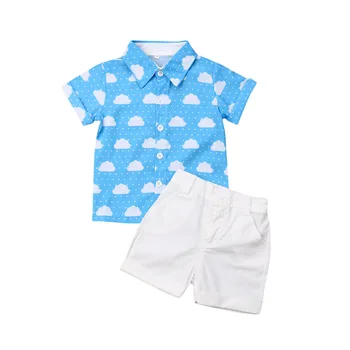 Комплект одежды для малышей 1-6 лет, милая одежда для маленьких мальчиков, футболка с короткими рукавами и принтом, топ + брюки