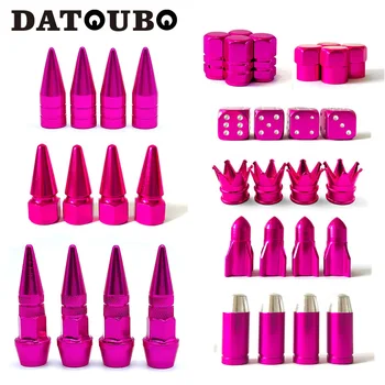 DATOUBO розового цвета Наборы колпачков для клапанов автомобильных шин.Корончатые пыльники для шин с дизайном Rocket Spike розового цвета. Стержень клапана шины