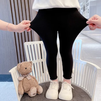 Леггинсы для маленьких девочек, однотонные брюки, весенне-осенние детские узкие брюки для 2-7 лет, детская одежда