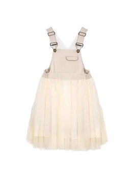 Платье для девочек 2023 Весна осень новое детское платье на подтяжках юбка принцессы для девочек иностранная газовая юбка детское весеннее платье одежда