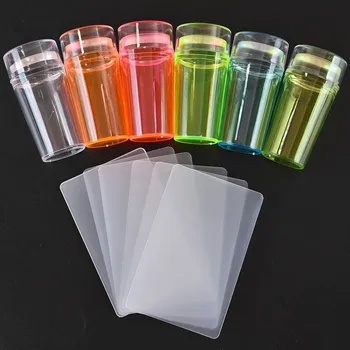 Силиконовый Прозрачный флуоресцентный набор для французского нейл-арта, Пластины для сампинга, Скребок, Шаблон 