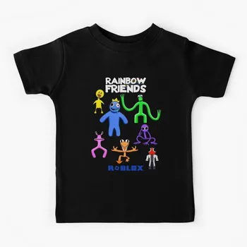 Футболка для родителей и детей Rainbow Friends Kids, Детская футболка для мальчиков и девочек, Летние хипстерские топы с короткими рукавами, Детская повседневная одежда