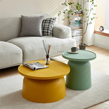 Журнальные столики Nordic Plastic Mushroom, мебель для кафе, приставной столик для дивана в гостиной, простота, креативные столики для кафе в кремовом стиле