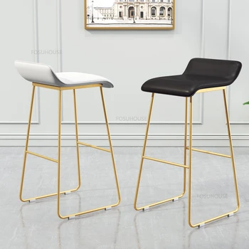 Барные стулья из скандинавского железа, простые домашние Высокие барные стулья для кухни, современная барная мебель, дизайнерский бар, кафе, стойка регистрации, Высокий барный стул