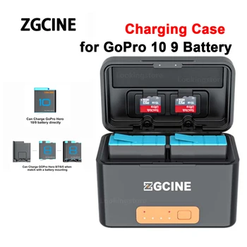 ZGCINE PS-G10 Mini Battery Charging Case Box 5200 мАч Аккумуляторная Батарея Для Хранения Зарядного Устройства для GoPro 10 9 8 7 6 5 Аккумулятор