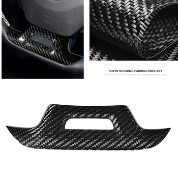 Для Chevrolet Camaro 2016-2023 Настоящая автомобильная шестерня из углеродного волокна, декор панели рулевого колеса, отделка руля, наклейка в полоску для декора руля