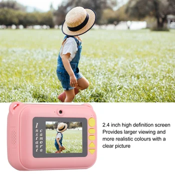 Портативная детская камера мгновенной печати с сенсорным экраном 2,4 дюйма, камера термопечати, встроенная карта памяти и аккумулятор