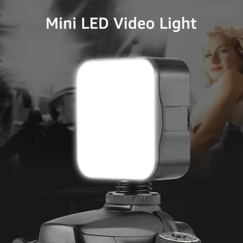 Andoer Mini LED Video Light Заполняющая Лампа для Фотосъемки 6500K С Регулируемой Яркостью 5 Вт с Адаптером для Крепления Холодного Башмака для Canon Nikon Sony DSLR