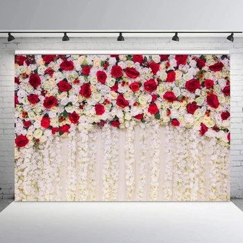 Свадебный фон с красными розами на день Святого Валентина, 3d цветочный фон для фотосъемки, баннер для декора вечеринки, фотостудия для свадебного душа