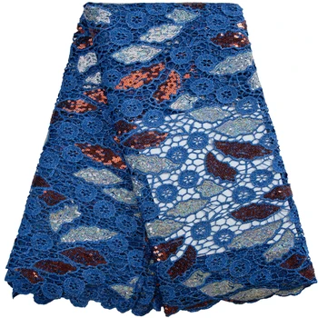 Африканская Гипюровая кружевная ткань с пайетками 2023, Высококачественная Нигерийская кружевная ткань с вышивкой шнуром для пошива вечерних платьев F3319