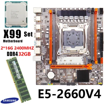 Intel Xeon E5 2660V4 cpu ED4 LGA2011-3 комплект материнской платы 2x16 ГБ оперативной памяти DDR4 cpu combo kit PCI-16 USB3.0 Сервер M-ATX