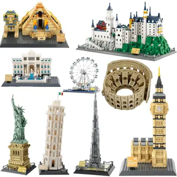 5210 World Architecture Notre Dame De Paris Tiananmen Строительные блоки Модель киоска Поставка детских игрушек Подарок на день рождения