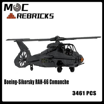MOC Современная Серия Boeing-Sikorsky RAH-66 Comanche Модель Вертолета DIY Кирпичи Строительные Блоки Развивающие Игрушки Детские Подарки