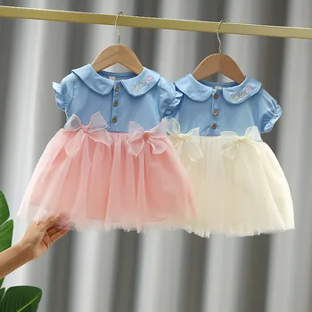 2023 Новое поступление детской одежды, летнее платье для маленьких девочек, детская одежда для девочек 0-4 лет, платье для дня рождения для девочек