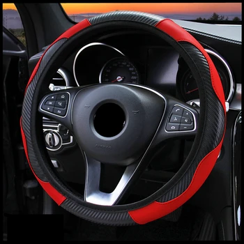 Автомобильные Аксессуары Чехол на руль из искусственной кожи из углеродного волокна для Volkswagen Golf 5 Scenic 3 Mazda 3 W211