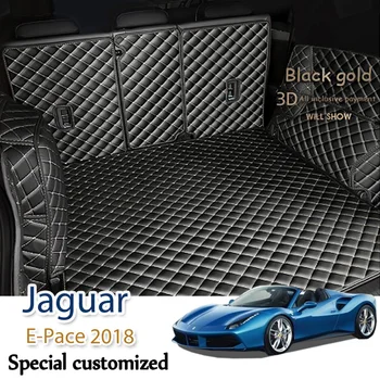 Изготовленные на заказ кожаные автомобильные коврики для багажника Jaguar E-Pace 2018, коврик для заднего багажника, лоток, ковер, грязь