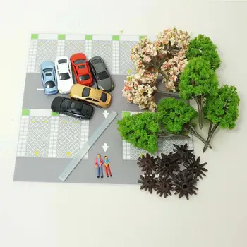 Макет сцены с моделью автомобиля на парковке, Орнамент, Диорама, Интерактивная сцена, наборы макетов моделей мусора для домашнего использования