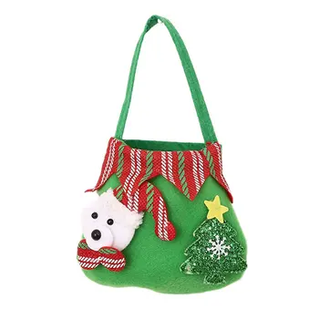 Сумка для упаковки рождественских подарков из матовой ткани, детская сумка для конфет, Рождественское украшение, подарочная сумка на двойном шнурке.
