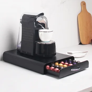 Ящик для хранения кофейных капсул для кофейной машины в кафе, Металлический стеллаж для хранения кофейных стручков, Кухонные принадлежности для организации