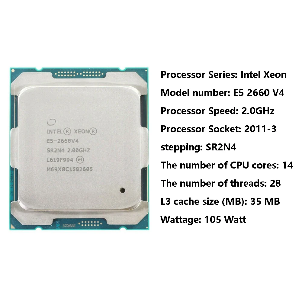 Intel Xeon E5 2660V4 cpu ED4 LGA2011-3 комплект материнской платы 2x16 ГБ оперативной памяти DDR4 cpu combo kit PCI-16 USB3.0 Сервер M-ATX