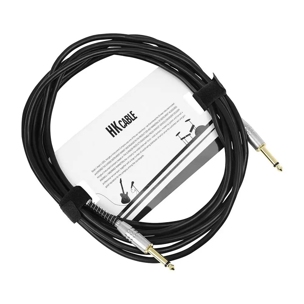 YOUZI 6,35 мм, Эффекторный кабель для электрогитары, Аудиокабель с шумоподавлением, 5 метров для басовой колонки для фолк-гитары