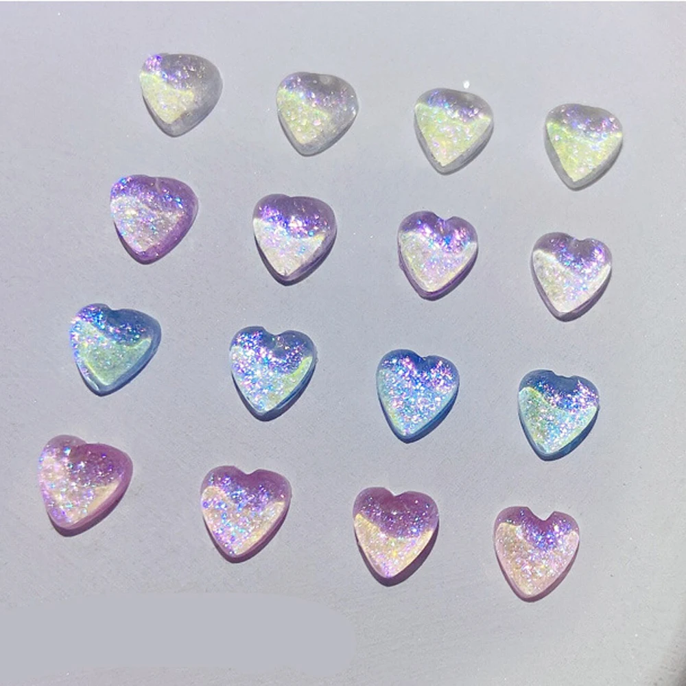 Украшение для ногтей с кристаллами в виде сердца, Прозрачные Блестящие украшения для ногтей с бриллиантами Aurora Love, Кавайный Маникюр 