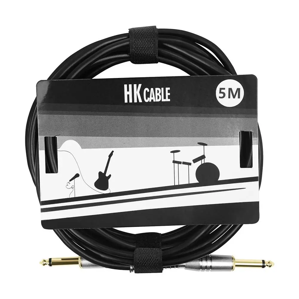 YOUZI 6,35 мм, Эффекторный кабель для электрогитары, Аудиокабель с шумоподавлением, 5 метров для басовой колонки для фолк-гитары