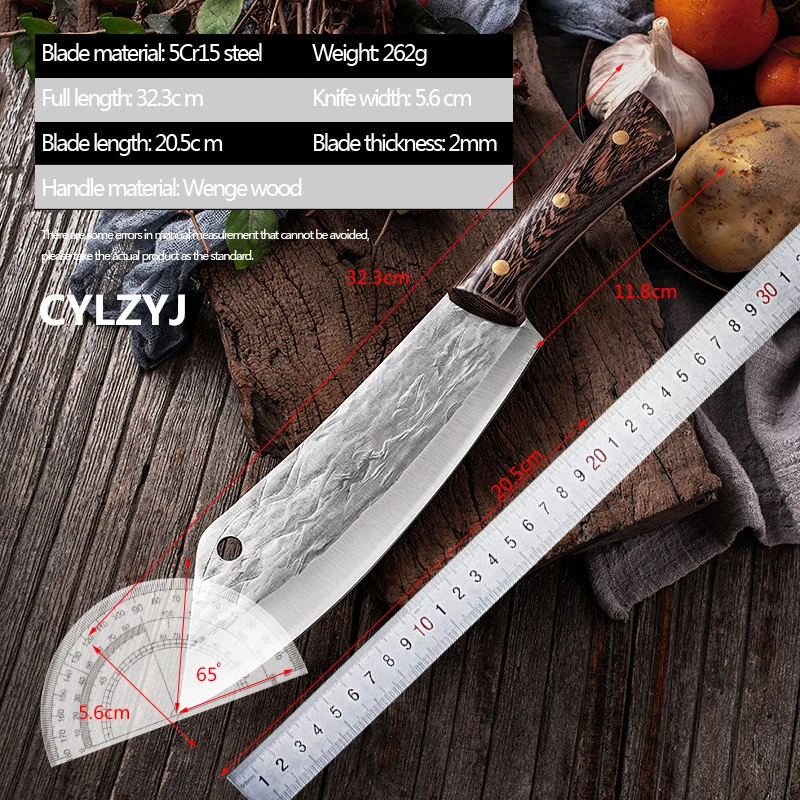 Кухонный нож ручной ковки из стали 5Cr15, нож шеф-повара для резки рыбы, нож для разделки мяса, Острое лезвие, Инструменты для приготовления пищи, чехол для карманного ножа